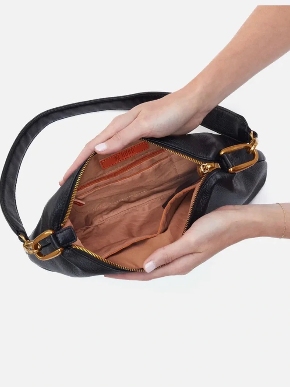 Hobo Black Leather Advanced Shoulder Crossbody Bag - Picture 9 of 10